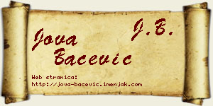 Jova Bačević vizit kartica